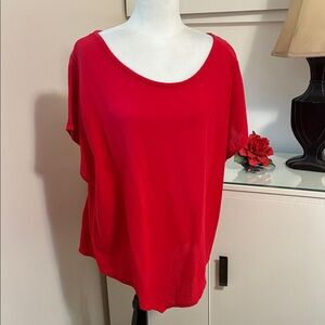 Oh My Gauze! Red Short Sleeve Scoop Neck Tee